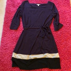 Plum dress with belt